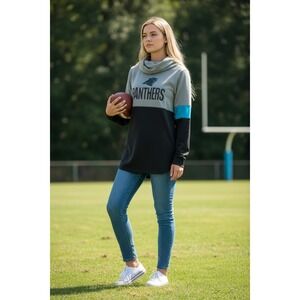 Nike Carolina Panthers Dri-FIT Cowl Neck Long Sleeve Shirt Women's Small